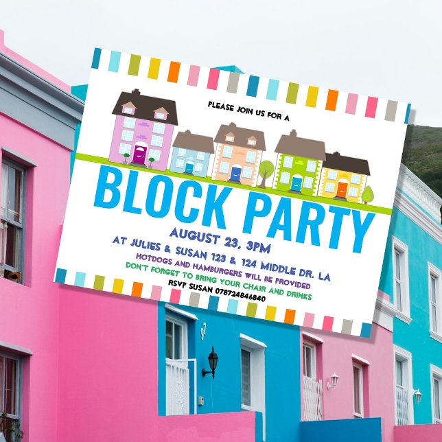Neighbourhood Block Party Invitation Postcard (Creator Uploaded)