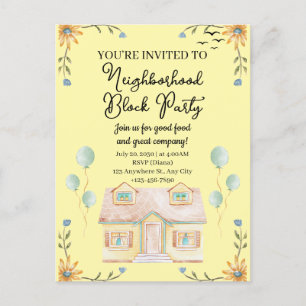 Neighbourhood Block Party Invitation Postcard