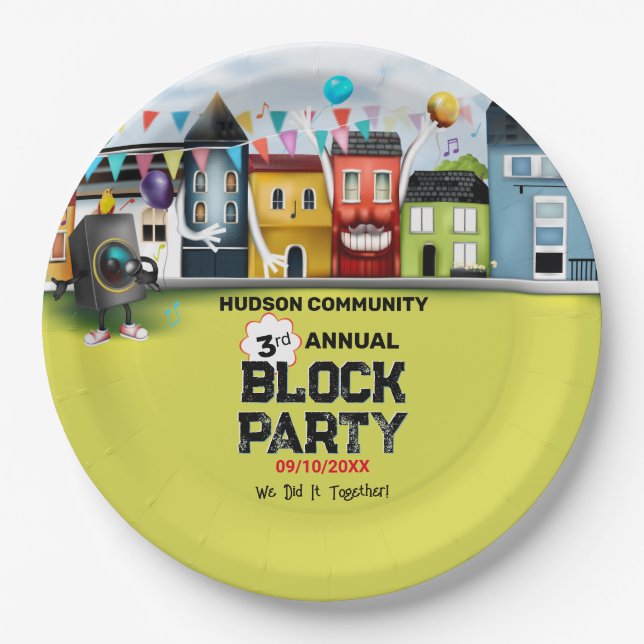 Neighbourhood Block Party Paper Plate (Front)
