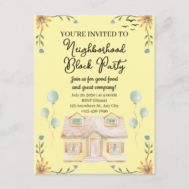 Neighbourhood Block Party Postcard (Front)