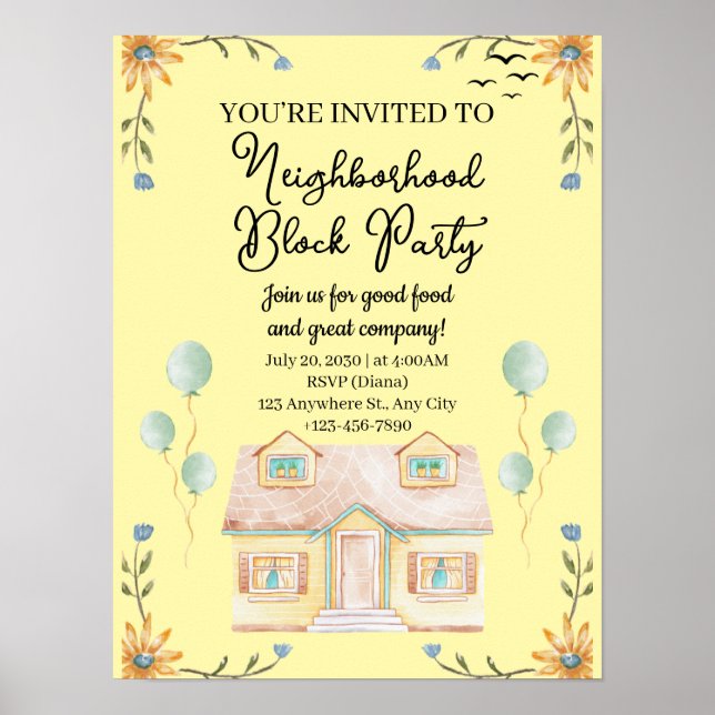 Neighbourhood Block Party Poster (Front)