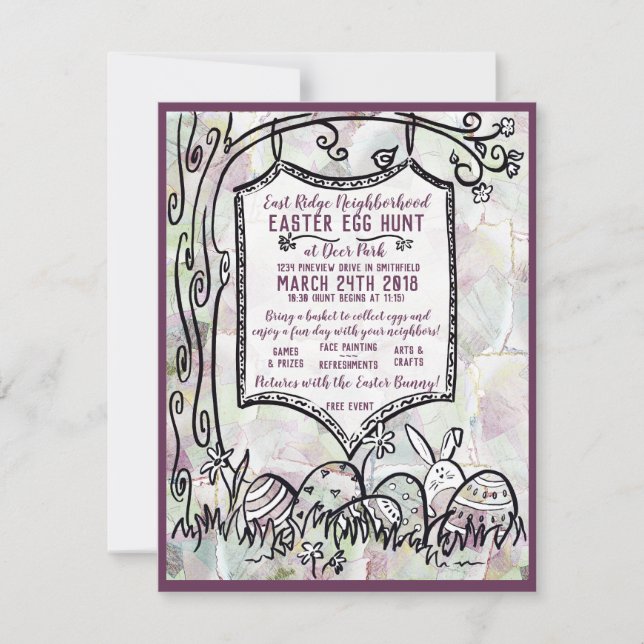 Neighbourhood Easter Egg Hunt Invitation (Front)