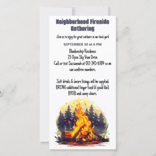 Neighbourhood Fireside Gathering Digital Download Save The Date