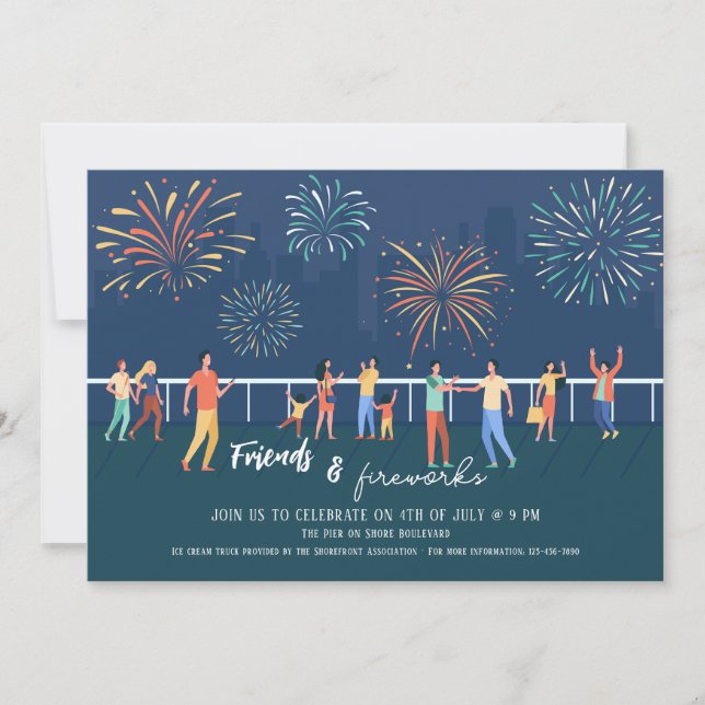 Neighbourhood Fireworks Display Invitation (Front)