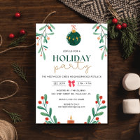 Neighbourhood Holiday Christmas Party Invitation