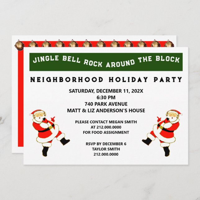 Neighbourhood Holiday Party Invitation (Front/Back)