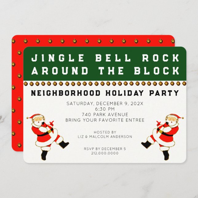 Neighbourhood Holiday Party Invitations (Front/Back)