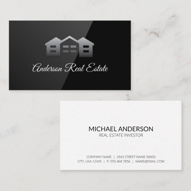 Neighbourhood Logo | Black Gloss Business Card (Front/Back)