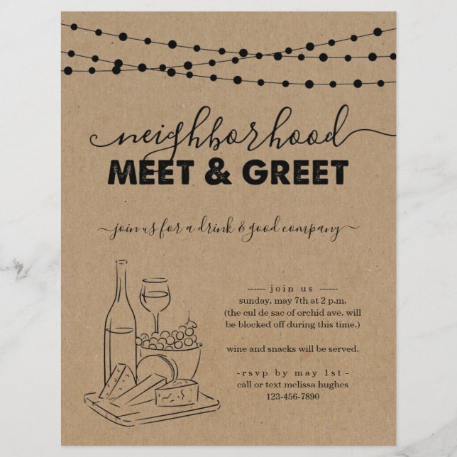 Neighbourhood Meet and Greet Party Invitation Flye Flyer (Front)