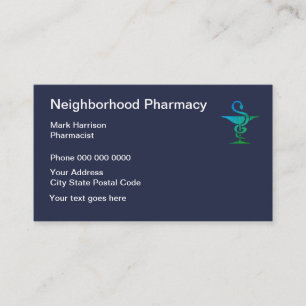 Neighbourhood Pharmacy And Pharmacist Business Card