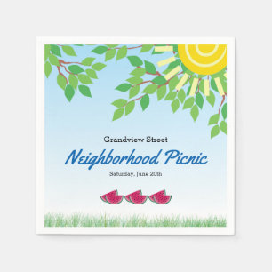 Neighbourhood Picnic with Watermelon & Sun Napkin