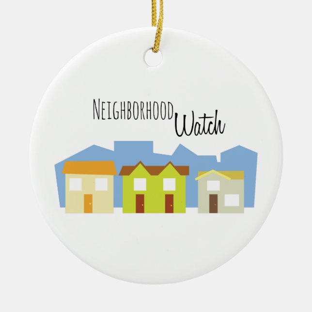 Neighbourhood Watch Ceramic Tree Decoration (Front)