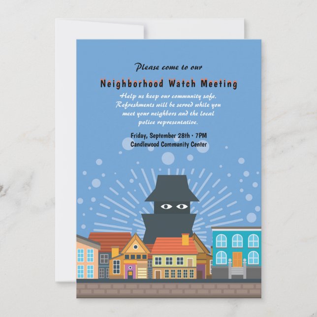 Neighbourhood Watch Meeting Event Card (Front)