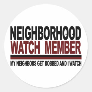 Neighbourhood Watch Member Classic Round Sticker