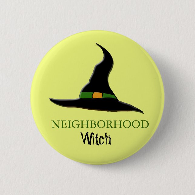neighbourhood witch 6 cm round badge (Front)