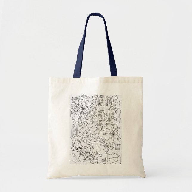 Neighbours doodle tote bag (Front)
