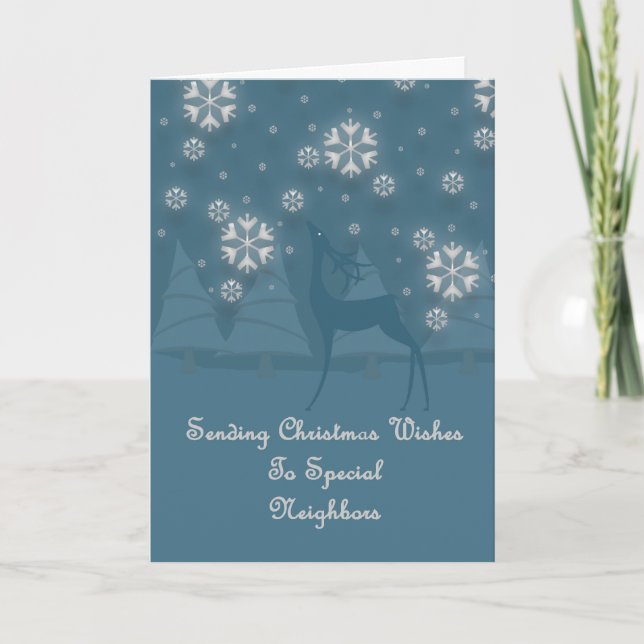 Neighbours Reindeer Christmas Holiday Card (Front)