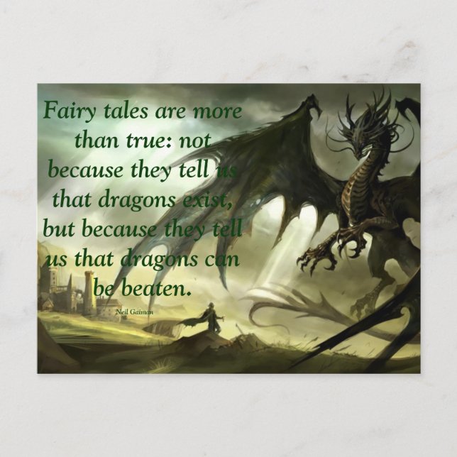 Neil Gaiman Quote on Fairytales Postcard (Front)