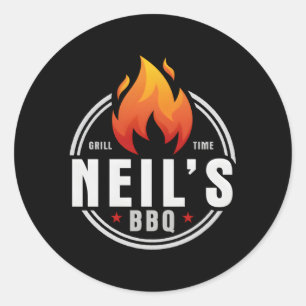 Neil'S Bbq Classic Round Sticker