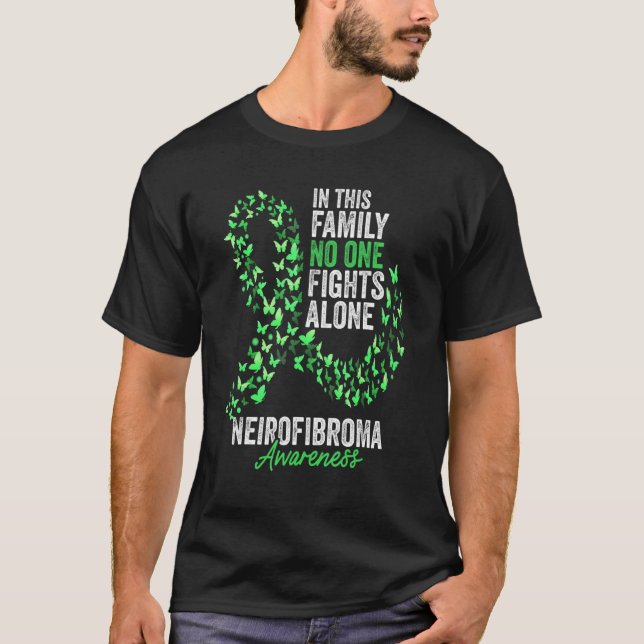 Neirofibroma Awareness Month Butterflies Green Rib T-Shirt (Front)