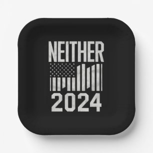 Neither 2024 Funny Political Election 2024 Paper Plate