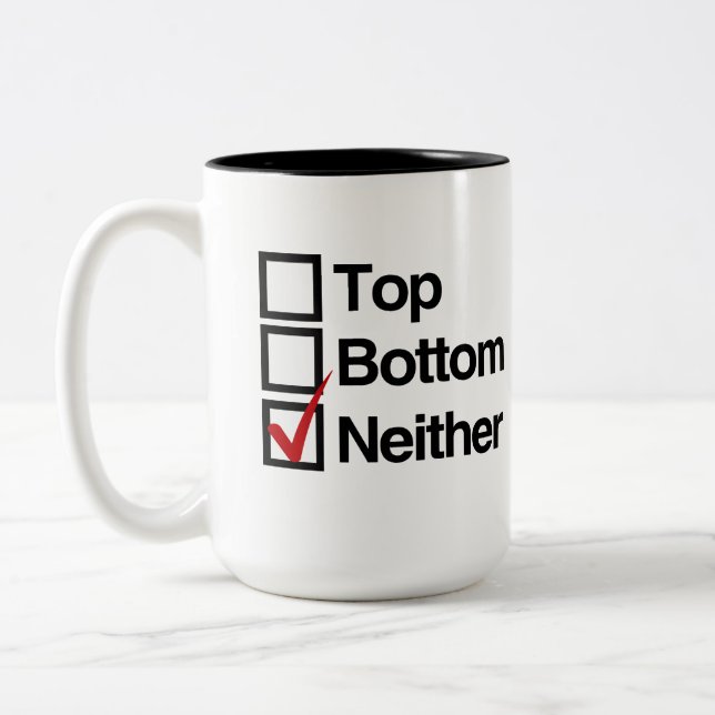 Neither top nor bottom Two-Tone coffee mug (Left)