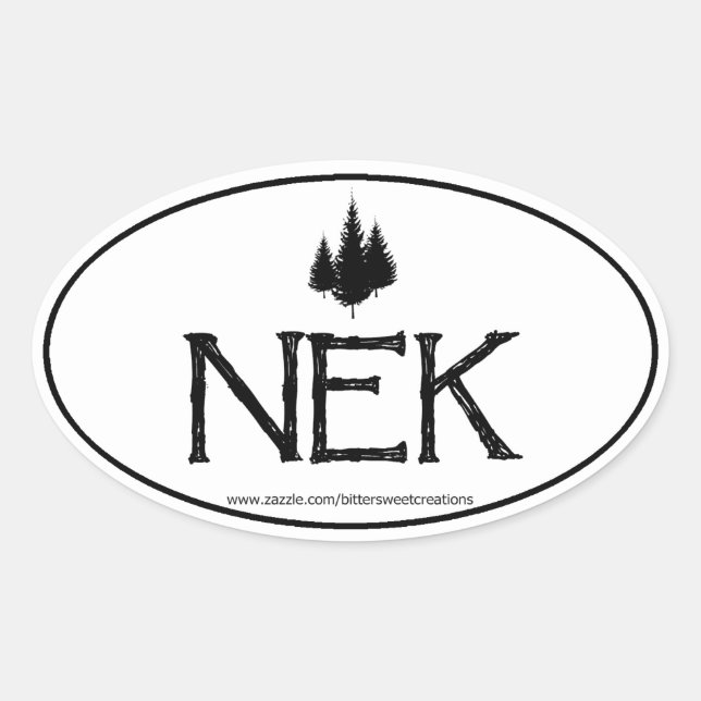 NEK Northeast Kingdom Oval Sticker (Front)