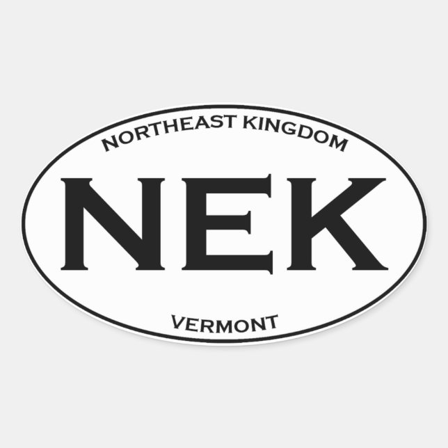 NEK - Northeast Kingdom Vermont Oval Sticker (Front)