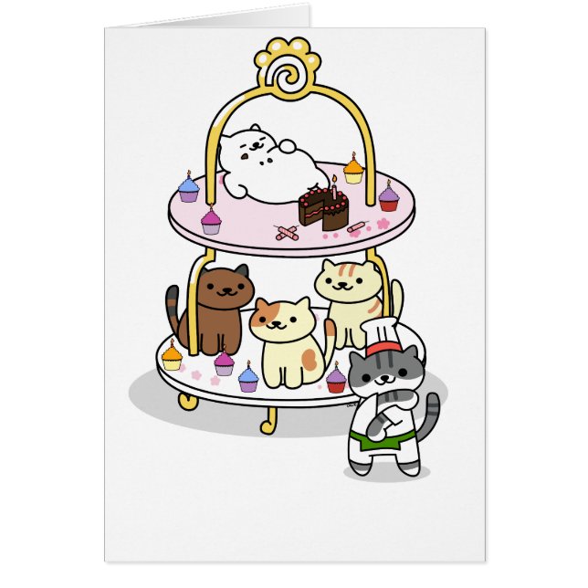 Neko Atsume - Cake Stand Party - Blank (Front)
