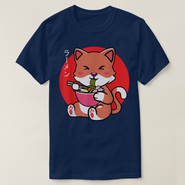 Neko Cat Ramen Anime Kawaii Teen gift boys Girls  T-Shirt (Design Front)