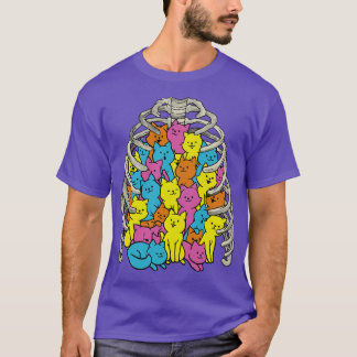 Neko Cat Ribcage Colourful by Tobe Fonseca T-Shirt