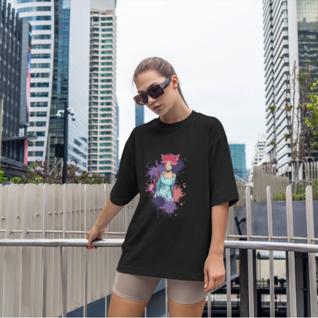 Neko Girl Splatter  T-Shirt (Creator Uploaded)