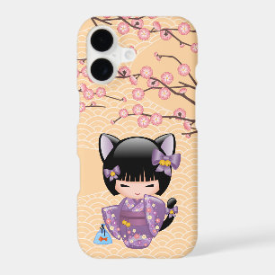 Neko Kokeshi Doll - Cat Ears Geisha Girl