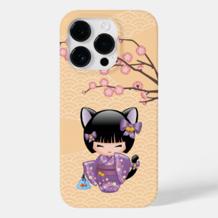 Neko Kokeshi Doll - Cat Ears Geisha Girl Case-Mate iPhone 14 Pro Case