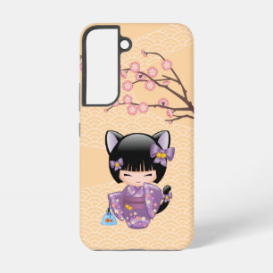 Neko Kokeshi Doll - Cat Ears Geisha Girl Samsung Galaxy Case