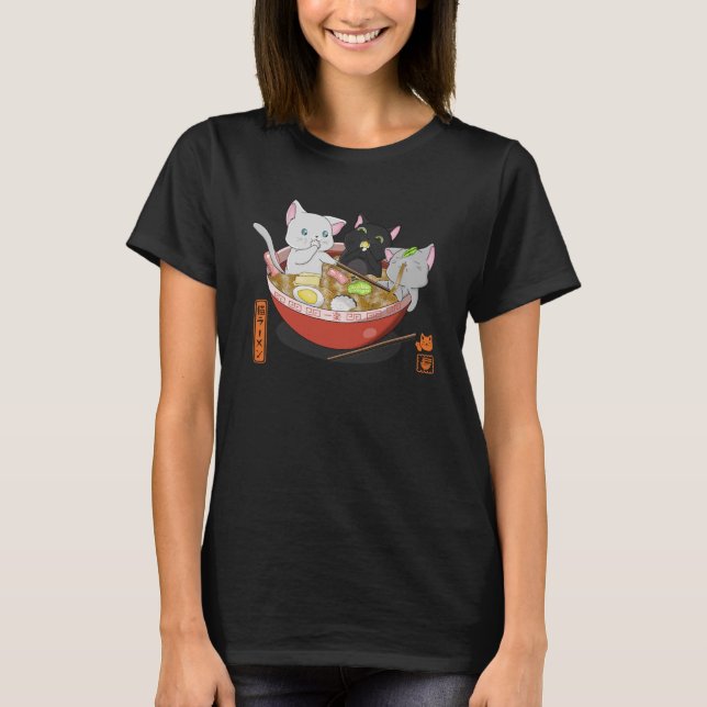 Neko Ramen cat T-Shirt (Front)