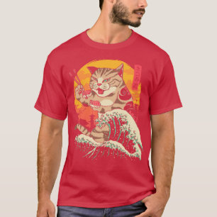 Neko Sushi Wave  T-Shirt