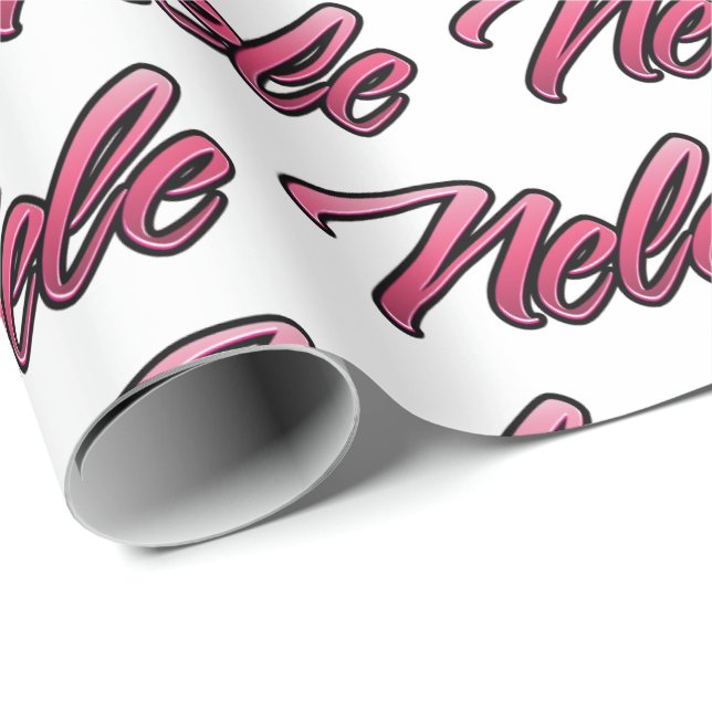 Nele faded pink personalized gift wrap (Roll Corner)