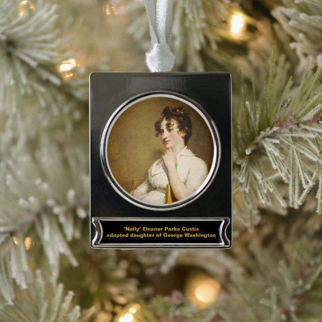 Nelly Granddaughter of President Washington Silver Plated Banner Ornament (Tree)