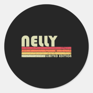 Nelly Name Personalised Retro Vintage 80s 90s Birt Classic Round Sticker