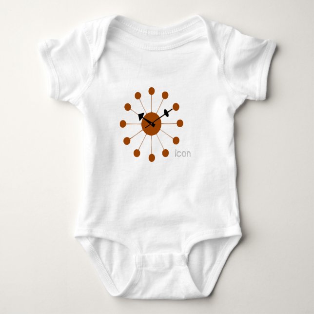 Nelson Ball Clock Baby Bodysuit (Front)