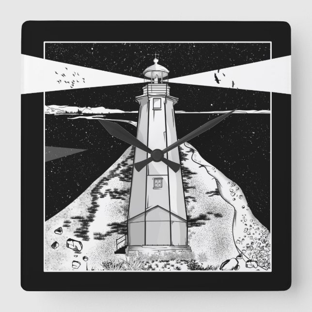 Nelson Boulder Bank Square Wall Clock (Front)