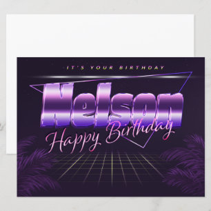 Nelson name First name pura retro card birthday