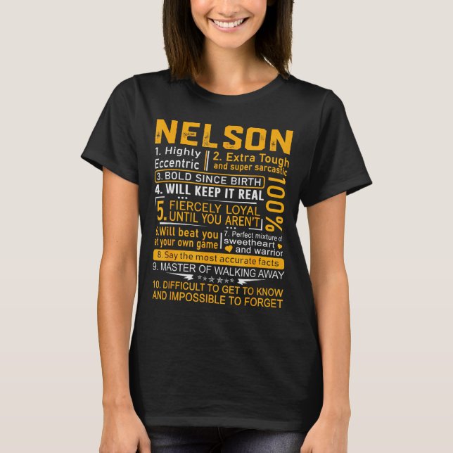 Nelson Name Shirt D Nelson Last Name  (Front)