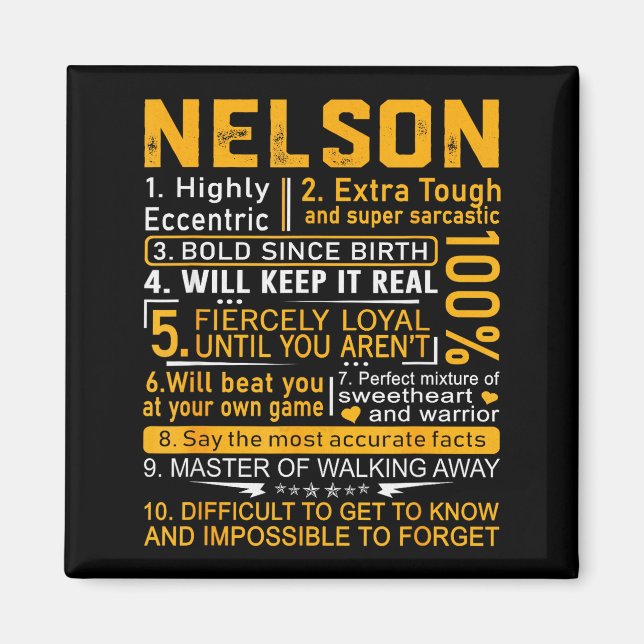 Nelson Name Shirt D Nelson Last Name  Magnet (Front)