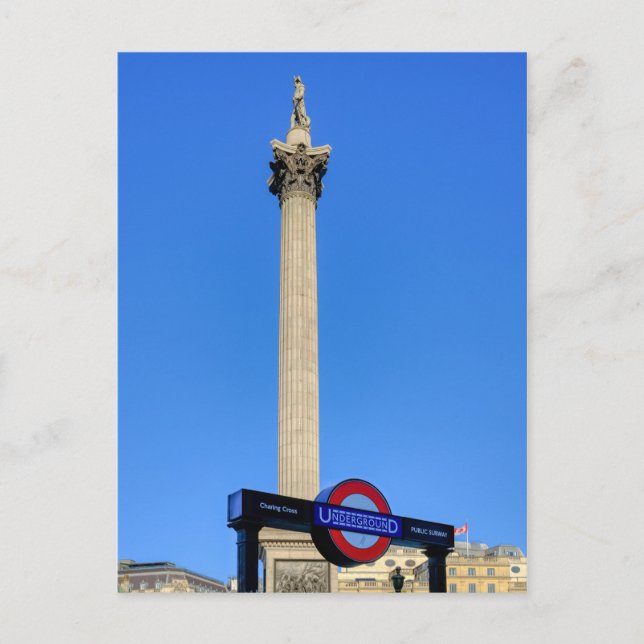 Nelson's Column Trafalgar Square, London UK Postcard (Front)