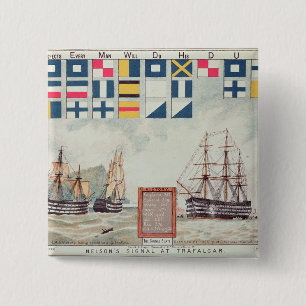 Nelson's signal at Trafalgar 15 Cm Square Badge