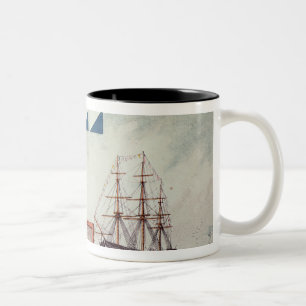 Nelson's signal at Trafalgar Two-Tone Coffee Mug