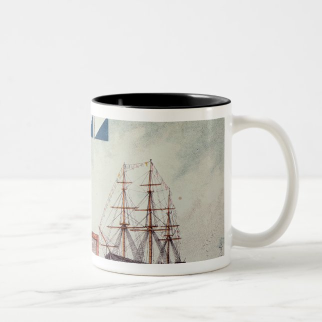 Nelson's signal at Trafalgar Two-Tone Coffee Mug (Right)