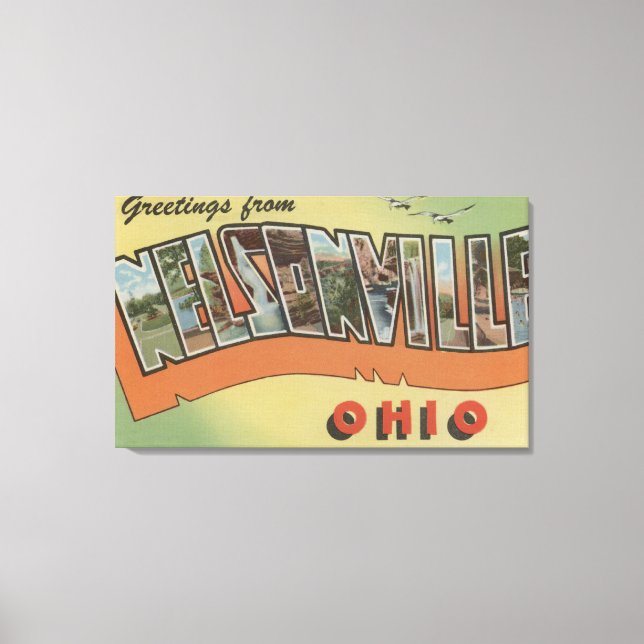 Nelsonville, Ohio - Large Letter Scenes Canvas Print (Front)